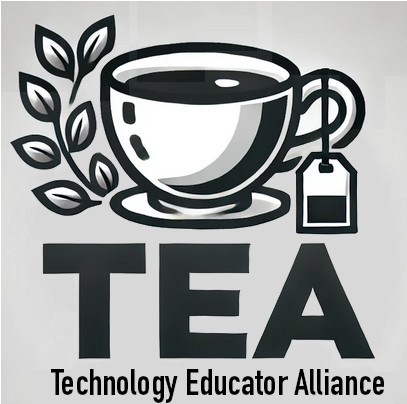 An image of a tea cup with the word "TEA" and Technology Educator Alliance